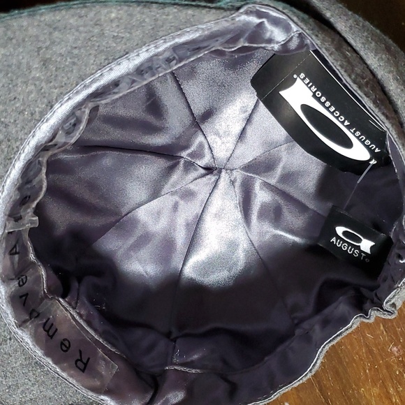 🛑SOLD🛑 August Accessories NEW Newsboy Hat Cap Grey Wool Flannel Diamond 21-23" - Picture 7 of 8